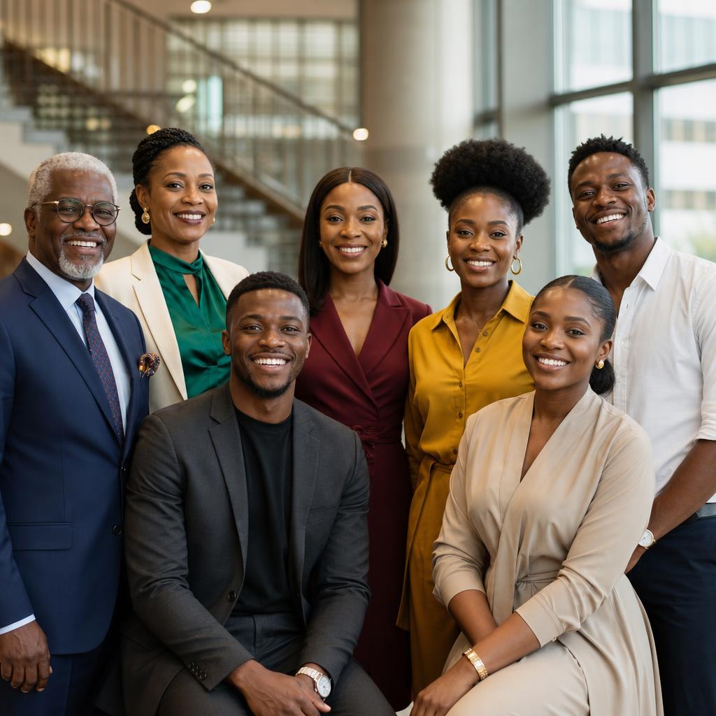 African school leaders collaborating in a classroom